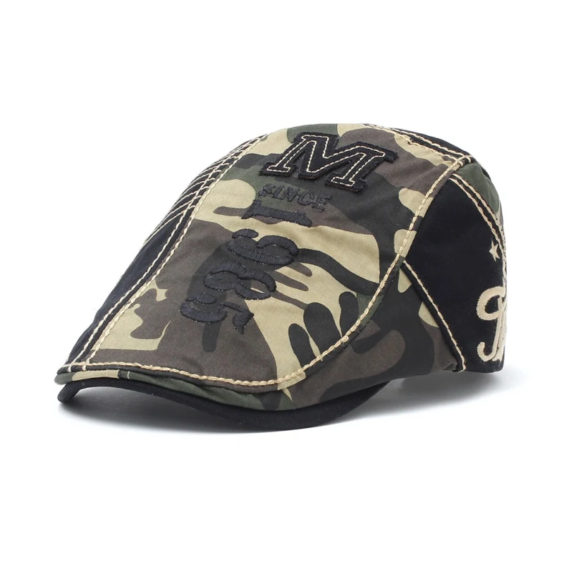 Cotton Men Beret Cap Adjustable Hats Men Women Lvy Cowboy Hat Golf Driving Summer Flat Cabbie Newsboy Caps Outdoor Camping Hikin