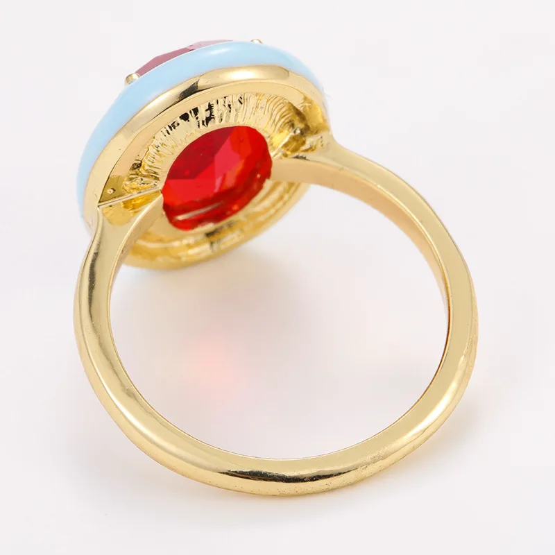 Wedding Finger Ring Irregular Geometric Square Round Colorful Crystal Cubic Zirconia Dripping Oil For Women Jewelry Gifts