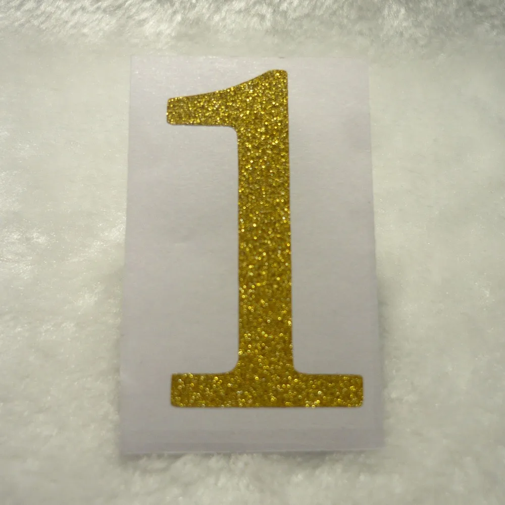 Gold Number 1 Glitter Stickers 2 inch glitter 101