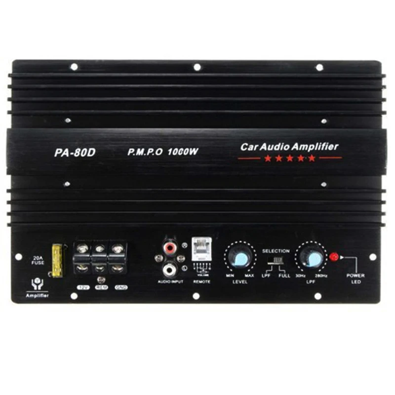1000W 12V PA-80D Haut-parleur сабвуфер De Basse модная одежда по индивидуальному заказу, максимальная мощность Voiture аудио; моно канал без Perte Amplificateur