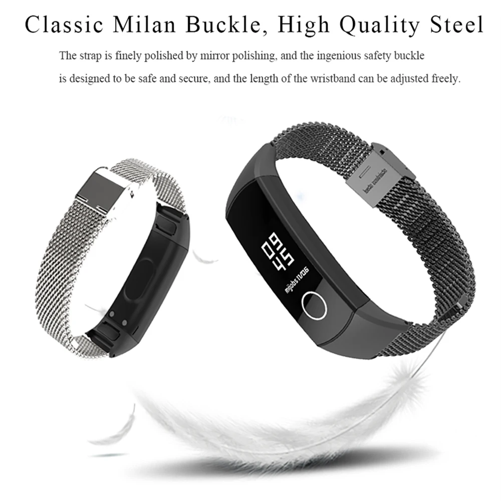 Для huawei Honor Band 5 металлический ремешок высококачественный сетчатый ремень из нержавеющей стали сменный Браслет для Honor Band 4 ремешок