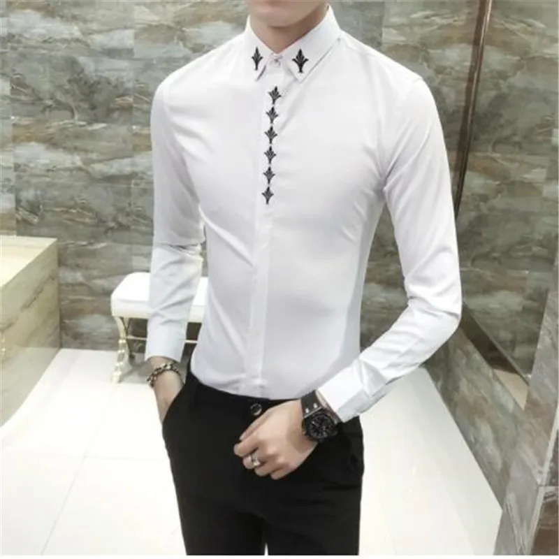 Рубашка С Высоким Воротником Мужская Купить