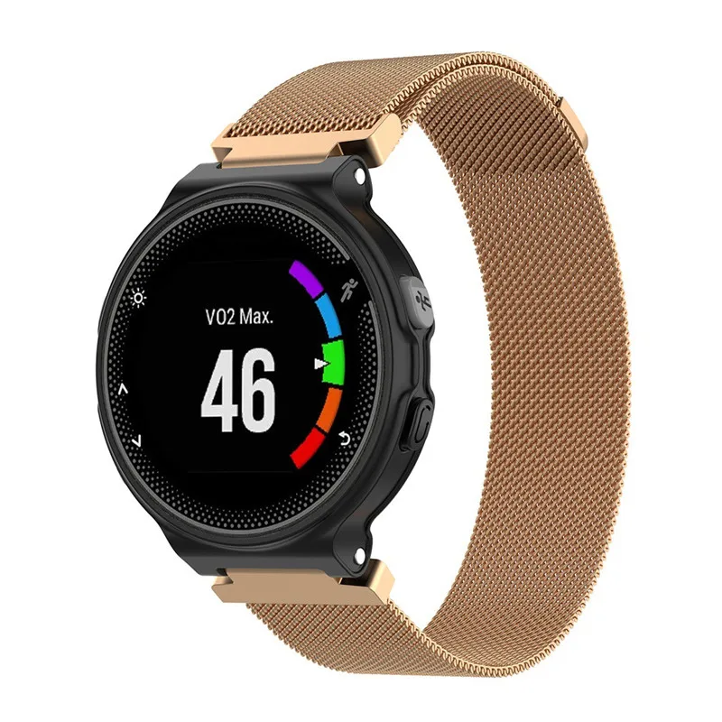 Металлический ремешок для часов Магнитная ремешок для смарт-часов Garmin Forerunner 220 230 235 630 620 735 аксессуары для смарт-браслет ремешок для часов, Миланская петля