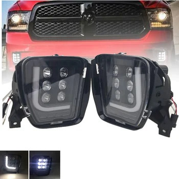 

Black LED Projecotr Fog Lamp Driving Lights with bright LED Chip LED Lamp For Dodge Ram Pickup Truck 1500 2013-2018