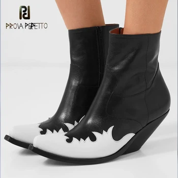 

New winter 2019 women's shoe snake-pattern stitched side zippered ankle boots with pointed toes and carved patterns