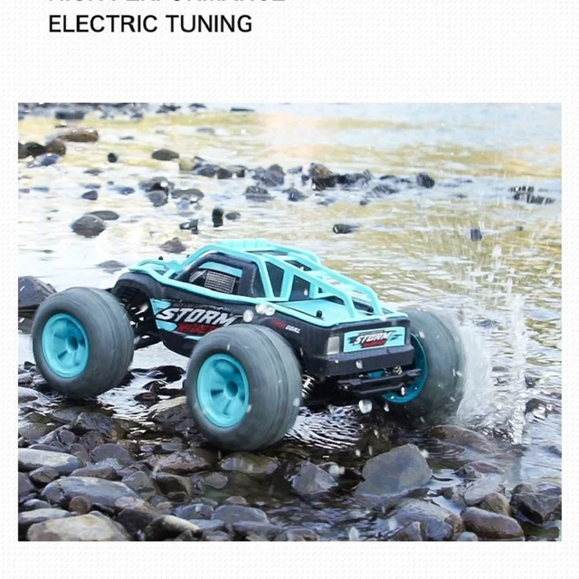 RC Car 50km/h High Speed 4WD Racing Truck Cars Crawler Big Foot Off Road Remote Control Drift Quality Toy for Kids Gift Boys 2