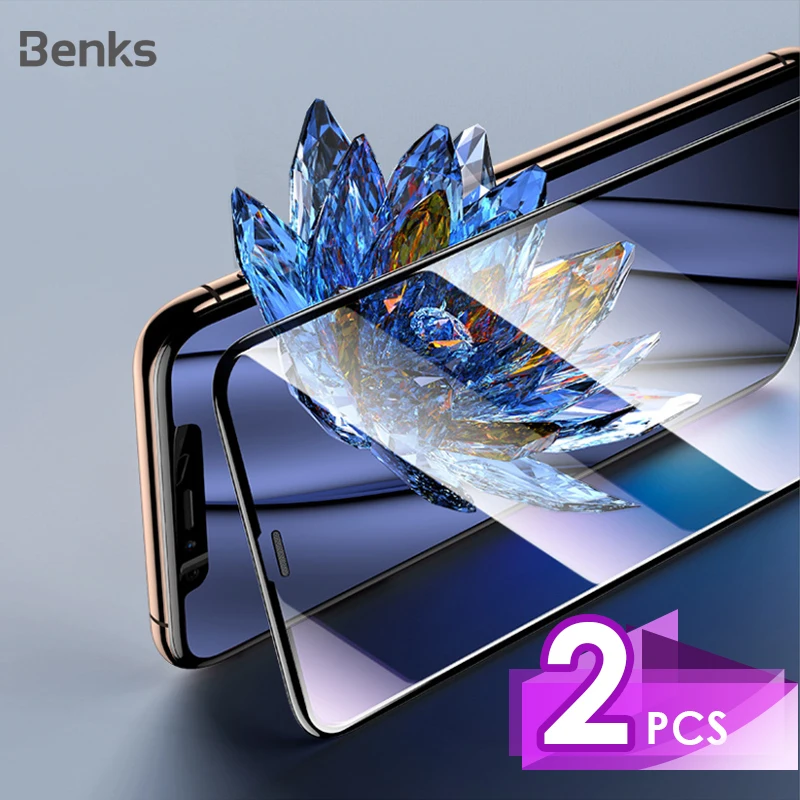 

Benks 2PC VPRO Tempered Glass AGC For iphone 11 Pro X XS Max XR Screen Protector 3D Full Screen Curve Edge Protective Front Film