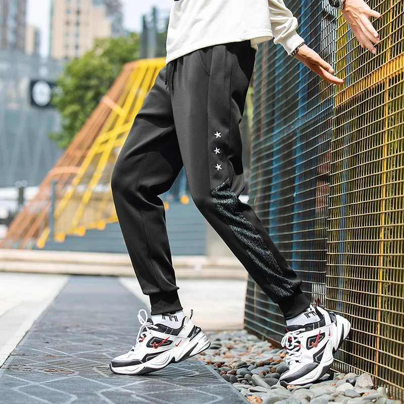 

2019 Autumn Cold Breathable Men's Special Effects Colorful Casual Pants Teenager Elasticity Thin Men's Trousers