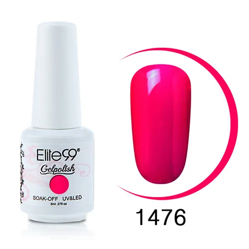 Elite99 Гель-лак для ногтей глянцевый красочный Полупостоянный гель для дизайна ногтей лак для ногтей для маникюра геллак верхнее покрытие Гибридный праймер - Цвет: 1476