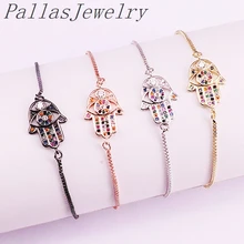 10 шт. микро проложить Радуга CZ Циркон, защитный амулет застежка-закрутка подвески с звеньями Цепи Браслеты для женщин