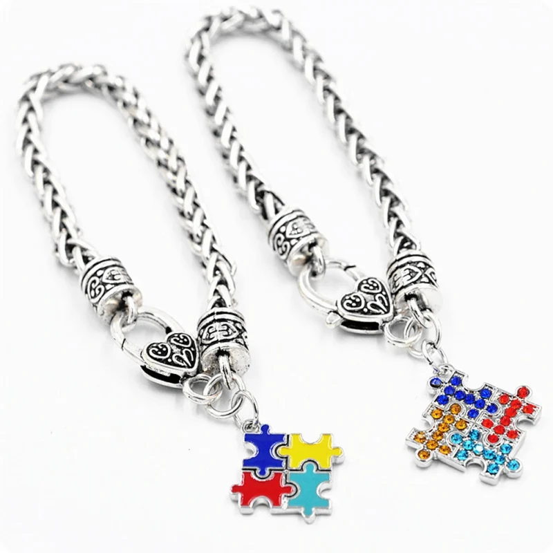 1 шт аутистический головоломка осознания браслет с бриллиантами для детей романтический шарм браслеты Ювелирные изделия Подарки