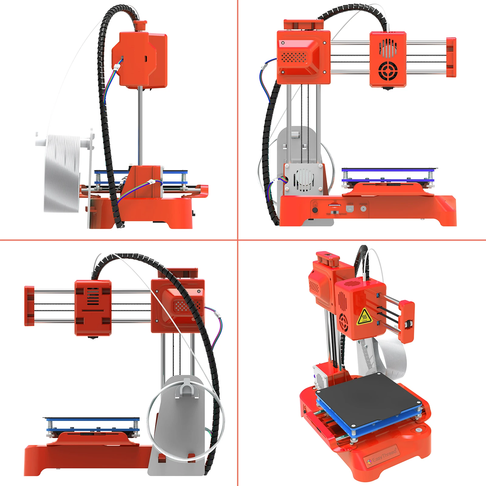Verbesserte Extrudertechnologie Easythreed K7 Tragbarer Mini-3D-Drucker TF-Karte Erster Drucker für Anfänger mit Magnetischer Wechselplatte und Test-PLA-Filament Kartenleser 