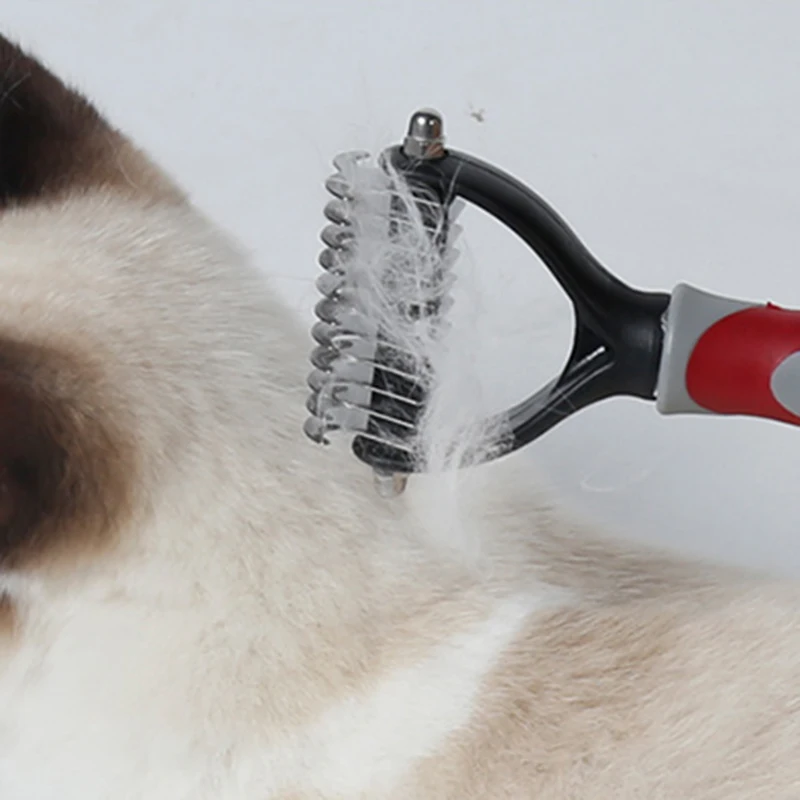 Pet Уход за лошадьми инструмент-2-сторонний подшерсток грабли для кошек и собак Расческа для легкого маты и спутывания удаления скользящая по волосам для облегчения расчесывания для неприятный линять