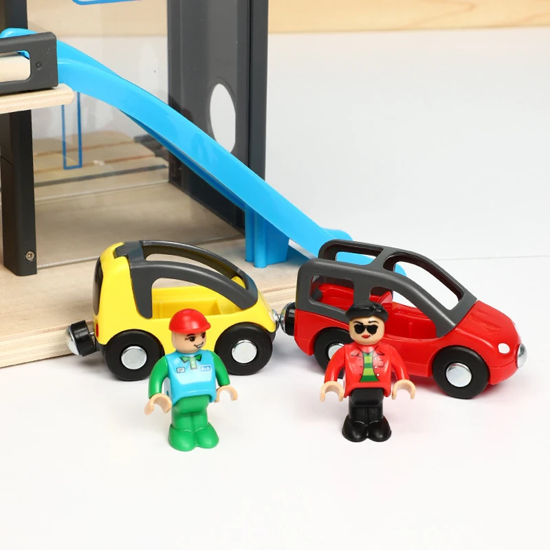 Деревянный Железнодорожный трек железная дорога автомобильные игрушки