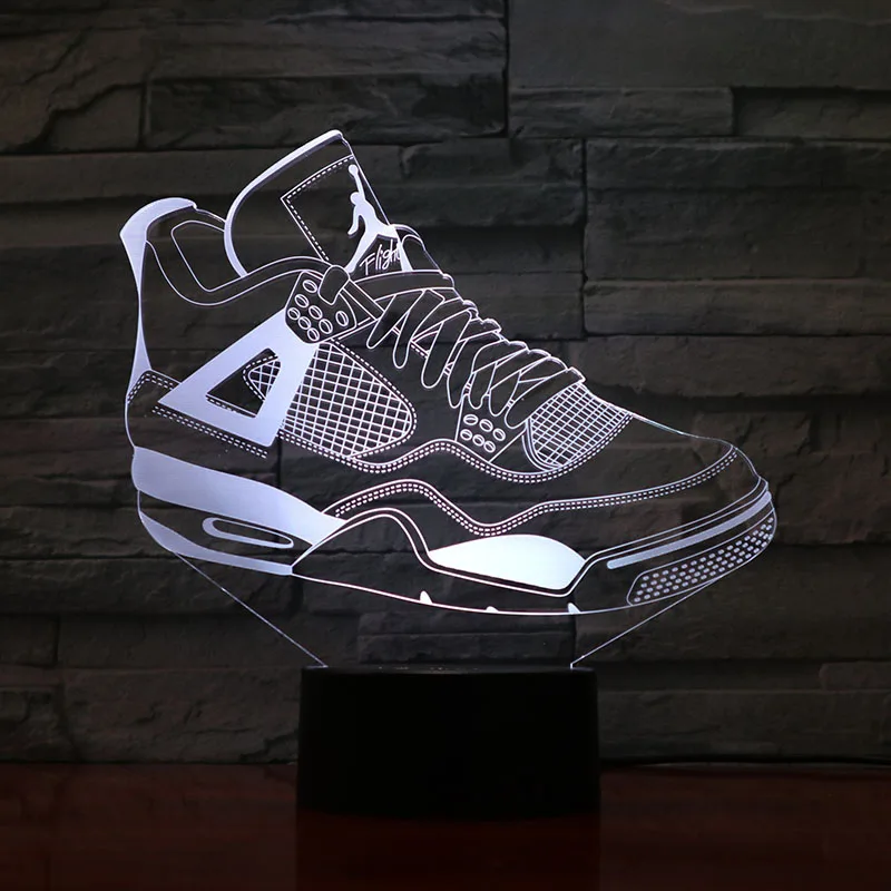 Кроссовки Jordan 4 AJ 3d ночной Светильник для баскетбола Michale Jordan Декор для спальни сенсорный светильник для мальчика настольная лампа прикроватная