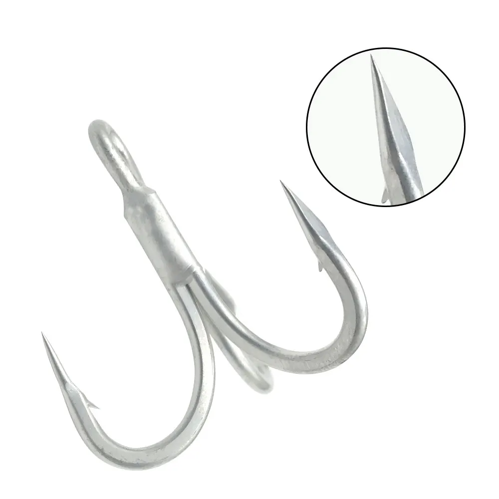 Rust-Proof Treble Hook, Fishhook, Trident Hook, Fishing Lure, New, 3X  Strengthen, 10Pcs Bag