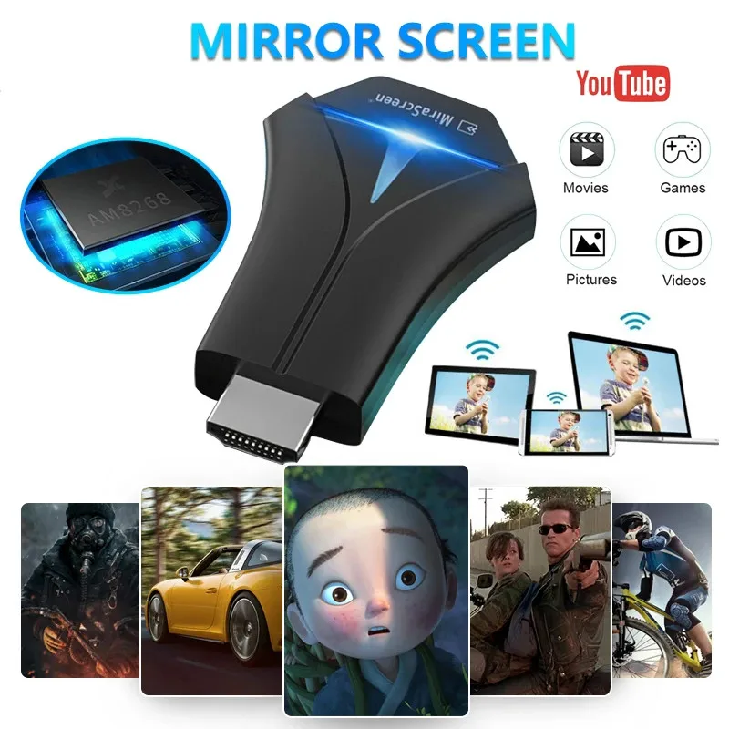 Mirascreen K12 TV Stick Wifi Display Receiver HDMI-compatible Adapter Stream Cast Mirror Screen Airplay Miracast Airmirror | Электроника