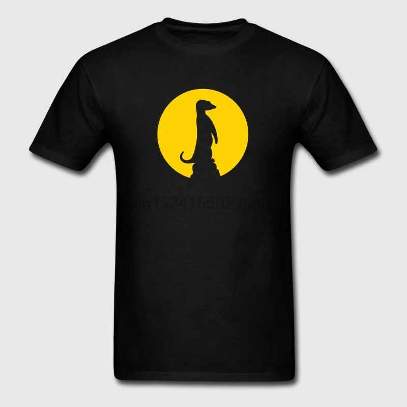 Забавная Повседневная футболка для мужчин одежда Meerkat футболки Slim Fit короткий