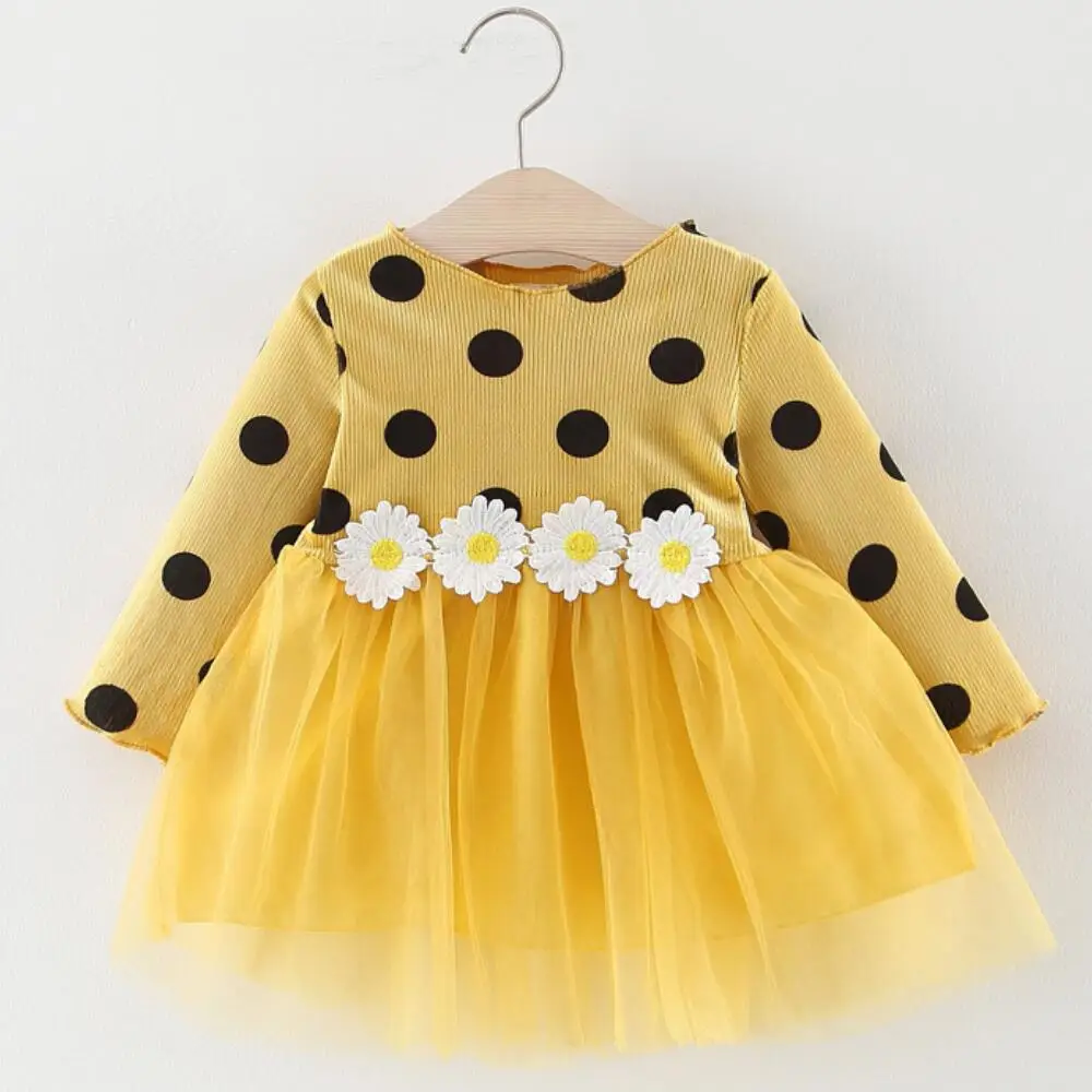 Костюм для рождественской вечеринки платье принцессы для маленьких девочек Детские цельнокроеные платья осенне-зимняя Вельветовая Одежда для новорожденных девочек - Цвет: yellow