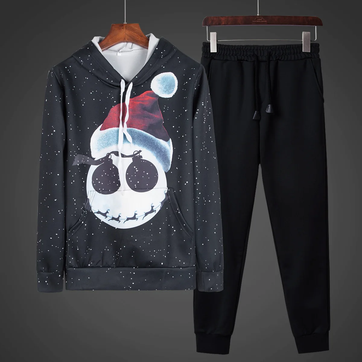 

2019 Spring And Autumn New Style Men 3D Christmas Hoodie Sports Set Plus-sized Versatile Casual Hoodie Coat