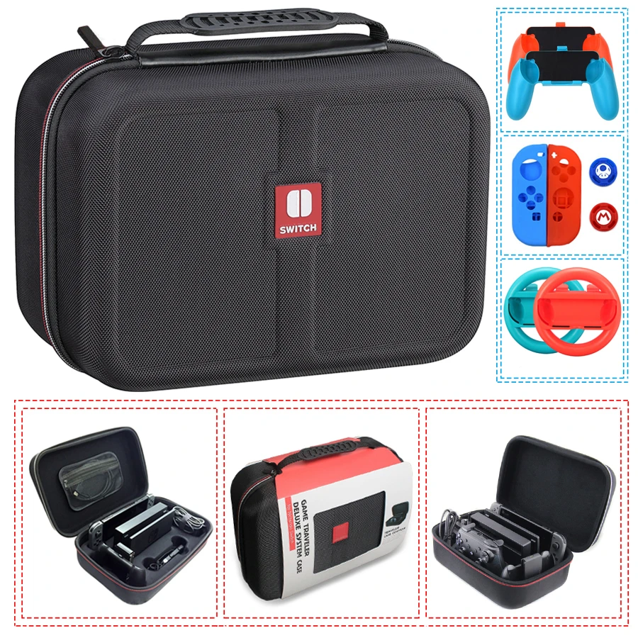 For Nintendo Switch Ns Accessories Console Carrying Storage Bag Hard Case Joystick Handle Grips Silicone Case Video Game Consoles Aliexpress