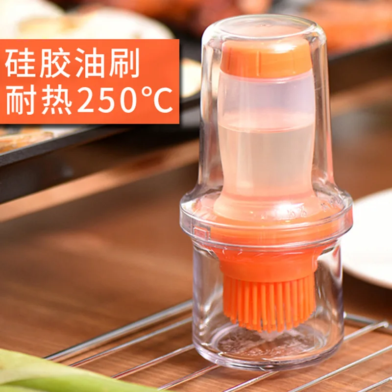 Japan Oil Brush Kitchen Pancakes Household Bakery Silicone Brush with Bottle High-temperature Resistant Oiler One-piece Barbecue