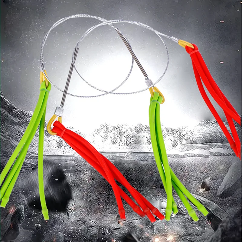 

10pcs set of slingshot with steel wire latex tape set powerful catapult shooting hunting replacement rubber belt elastic new