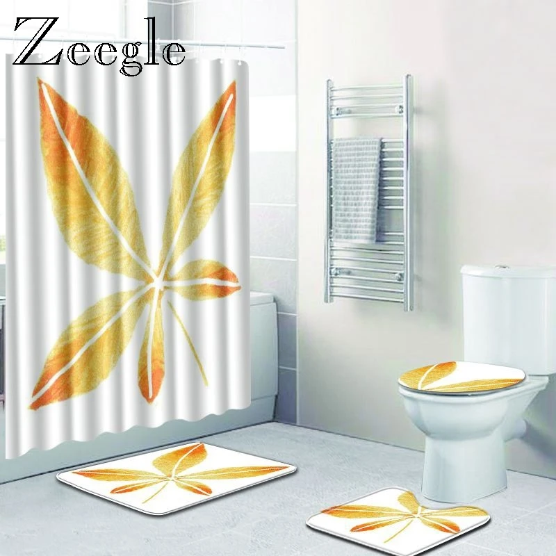 Zeegle нескользящий коврик для душа с цветочным узором, коврик для ванной из микрофибры, коврик для туалета, занавеска для ванной, напольные ковры