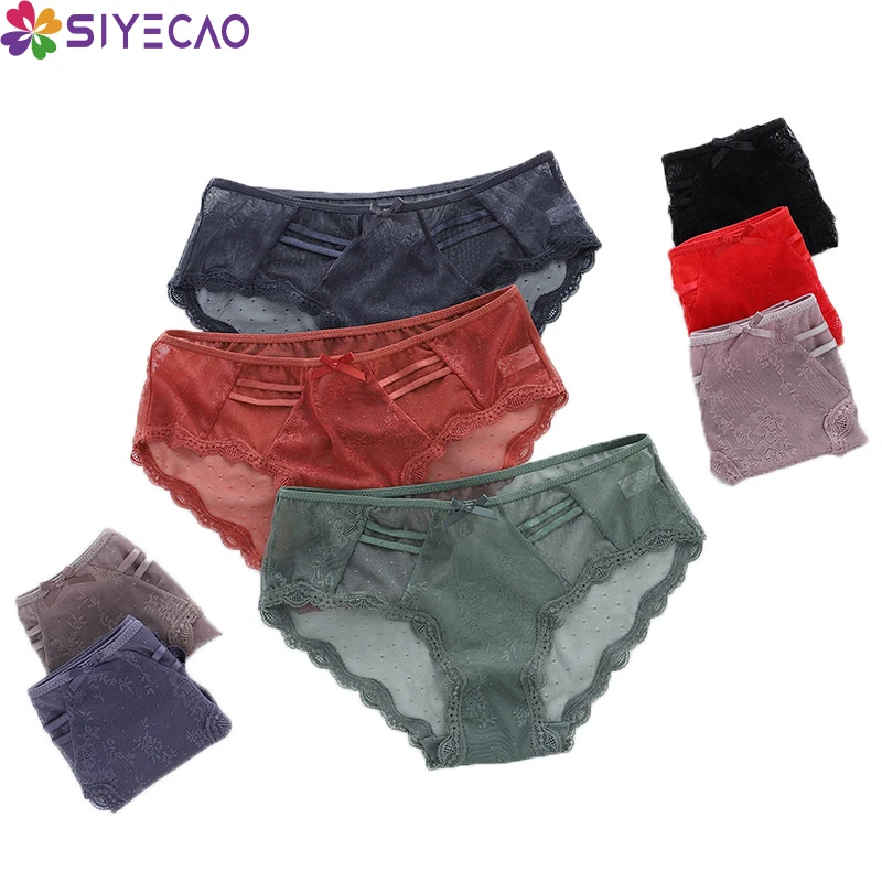 

Ultra-thin Mesh Panties For Women Tempting Lingerie Hollow Out Lace Ladies Underwear Female Calcinha Sexy Transparent Panties