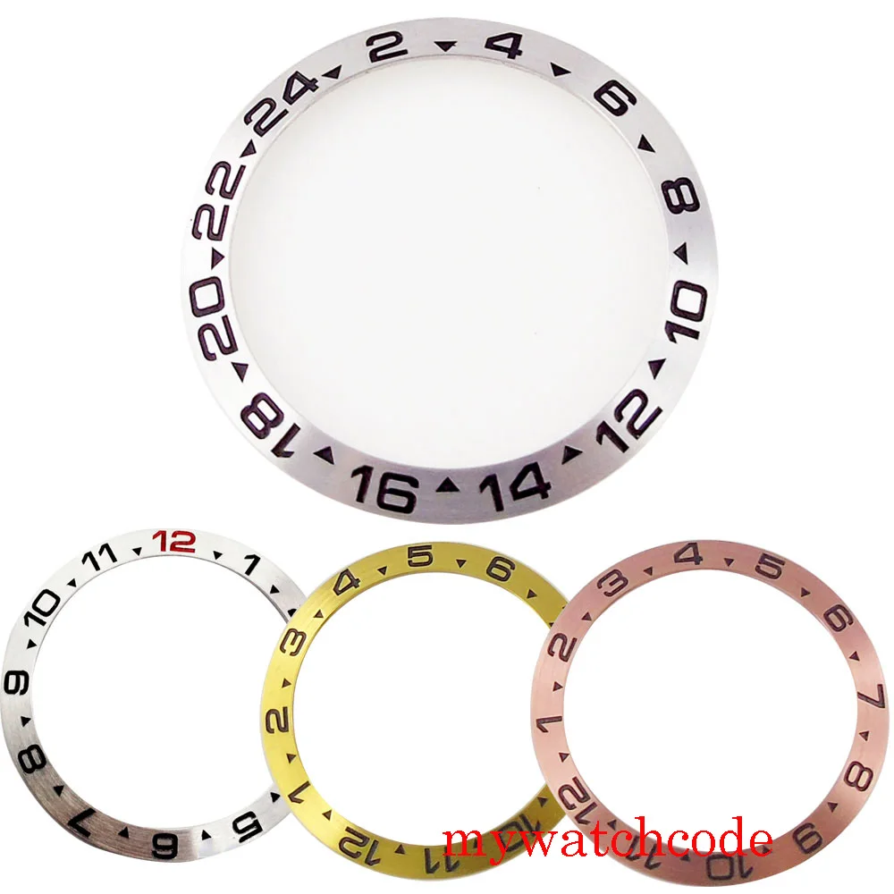 High Quality 38mm*30.6mm New Slope Alloy Watch Bezel Insert Silver Gold