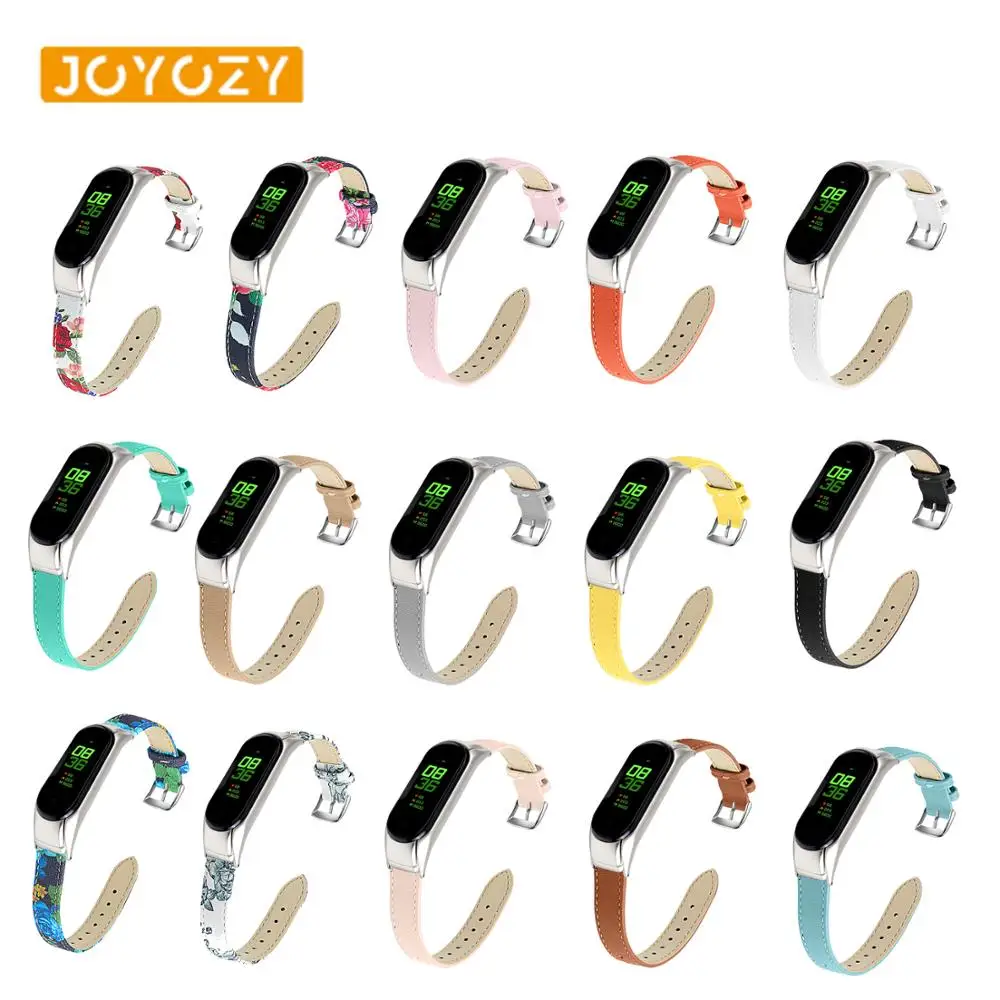 Joyozy кожаные Смарт часы ремешок для xiaomi mi band 4/3 Замена многоцветный часов Band
