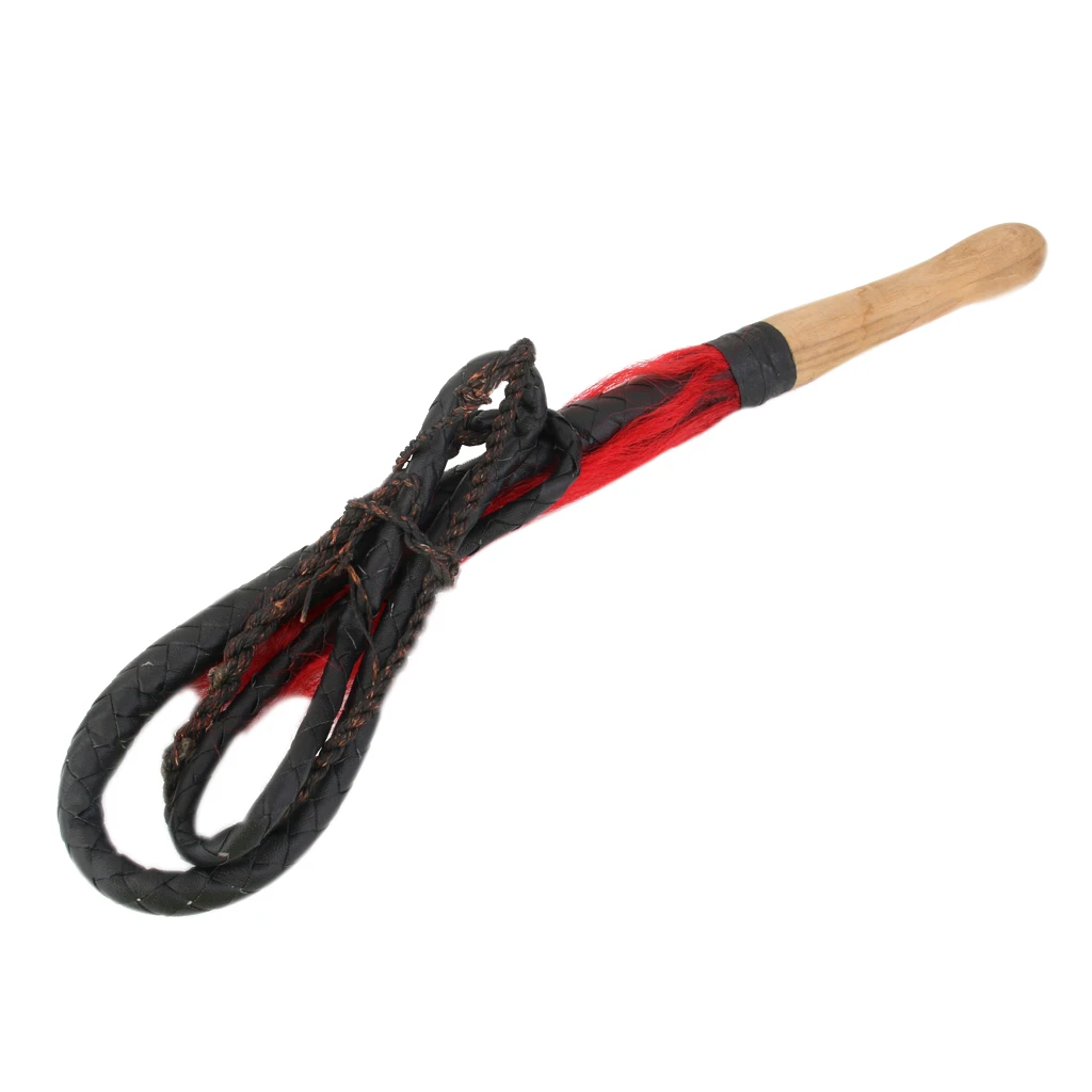 6 Feet Braided Leather Whip Artificial Whip With Black Wood Handle