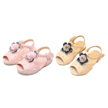

Flower Sandals Baby Shoes Summer PU 2018 Baby Girls Sandals Fashion Skidproof Baby Sandals Sandy Beach Comfort Girls Sandals