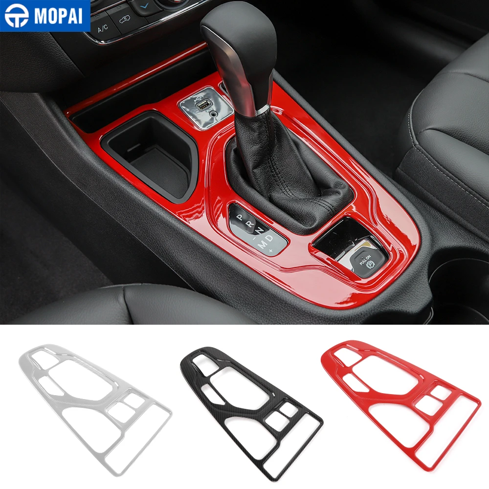 

MOPAI Car Interior Gear Shift Panel Front Storage Box Panel Decoration Cover Stickers for Jeep Cherokee 2019+ Car Accessories