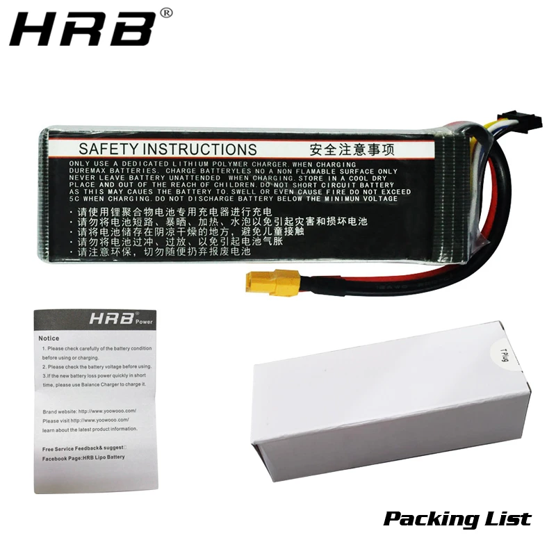 Литий полимерная батарея HRB 5000 мАч 11 1 В 14 8 в 50C T Deans XT60 EC5 7 4 2S 3S 18 5 22 2 для FPV самолета