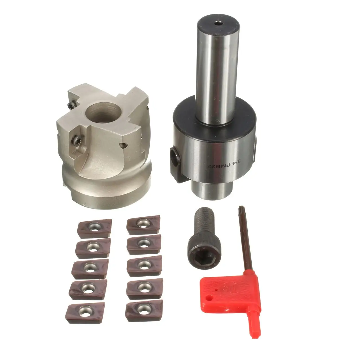 

C3/4-FMB22 Holder Face Milling Cutter 400R-50-22 Mill CNC Cutters w/10Pcs APMT1604 Carbide Insert