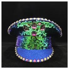 Стимпанк Новые мужские и женские шлем полиции зеленая хлопковая военная шапка детская атласная фуражка капитана охранника шляпа 3 размера