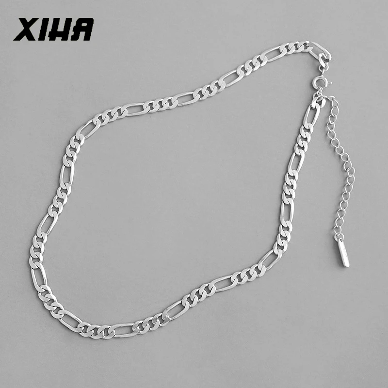 

XIHA Real 925 Sterling Silver Choker Necklace for Women Chain Link Simple Statment Necklaces Personalized Jewelry Gifts for Girl