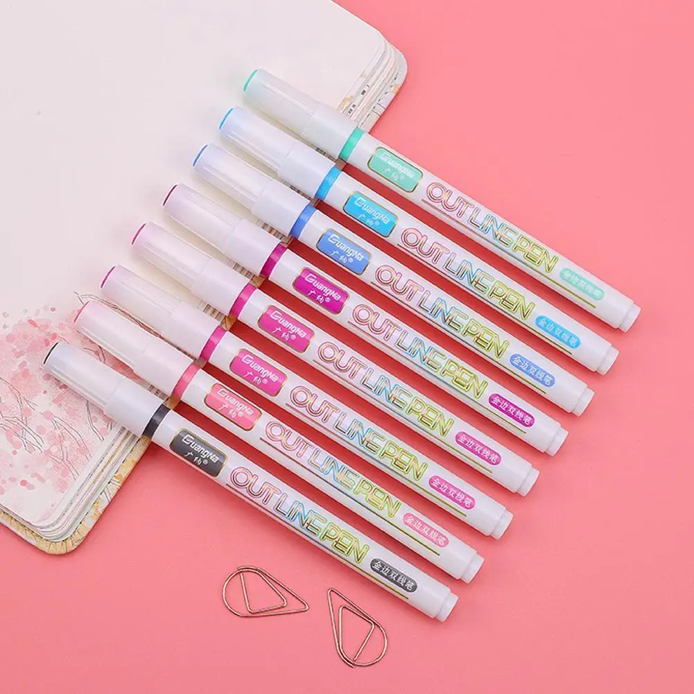 

Mild Liner Double Headed Fluorescent Pen Creative Highlighters Marker Pen Supplies School T8D1