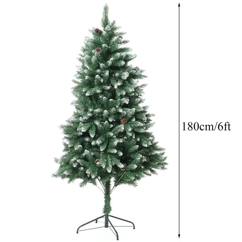 DIY рождественская елка 1,8 м/6 футов, Сосновая елка, новогодний подарок, Флокированная Рождественская елка, снежинка, дерево для X-MAS, декор для семейного отеля