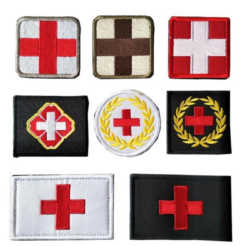 Вышитый медицинский крест вышивка патч тактическая декоративная заплатка значок аппликации Военная армейская нарукавная повязка одежда