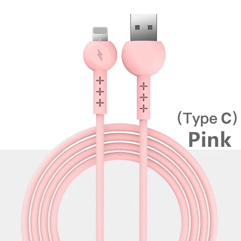 2.1A Быстрая зарядка USB кабель для iphone Тип C зарядное устройство Шнур для Xiaomi huawei LG микро Зарядка USB для samsung данных USB кабель - Цвет: For Type-C Pink