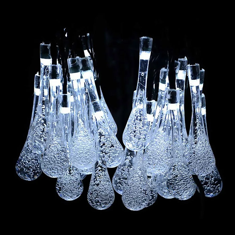 Открытый Солнечный садовый светильник 20LED капли воды освещение цепи праздничные Свадебные вечерние декоративные огни пересекающиеся границы