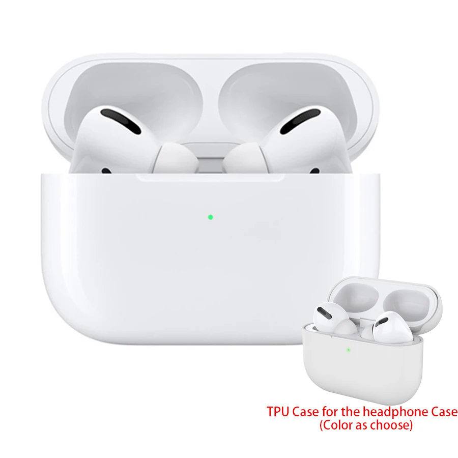 White TPU Case AP Pro TWS беспроводные Bluetooth наушники датчик давления наушники gps расположение копия воздуха Pro 3 не W1 H1 чип i100000 i900000 Pro - Цвет: White TPU Case
