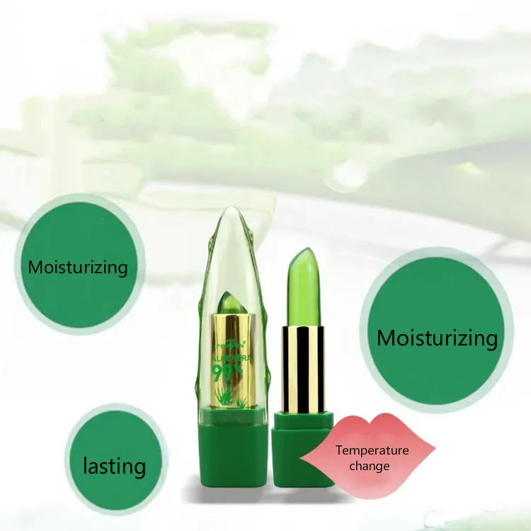 

Aloe vera gel jelly color lipstick moisturizing repair health lip balm single