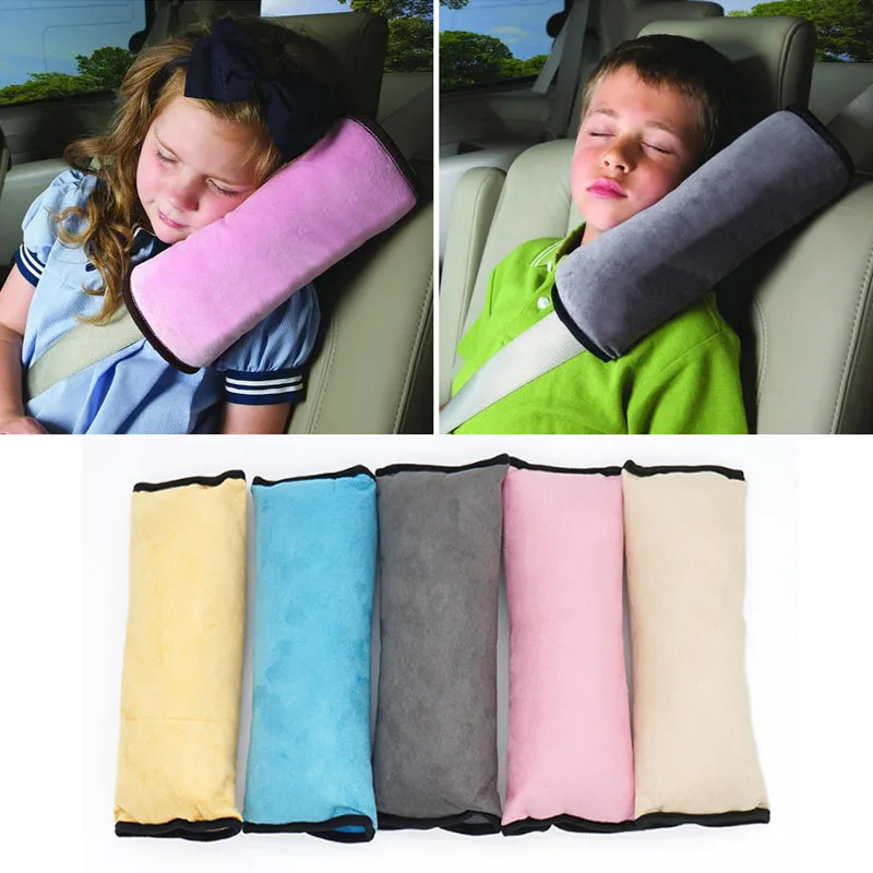 Almohadilla de almohada de seguridad para bebé, Protector de cinturón de hombro para asiento de coche, arnés, almohadilla de rollo para dormir, almohada para niños pequeños