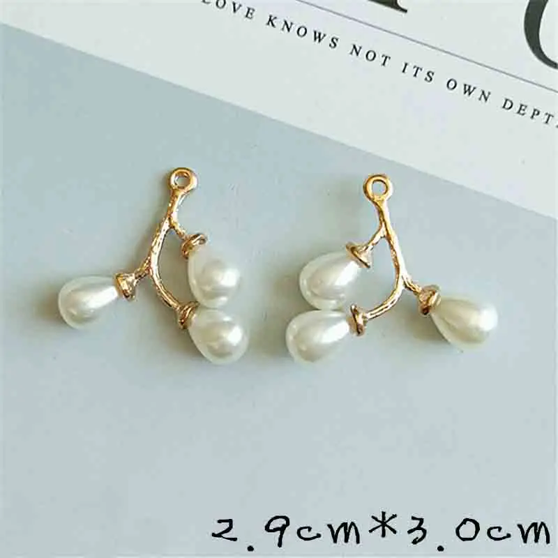 10 pcs/lot Alloy Creative Gold Pearls Pendant Buttons Ornaments Jewelry Earrings Choker Hair DIY Jewelry Accessories Handmade