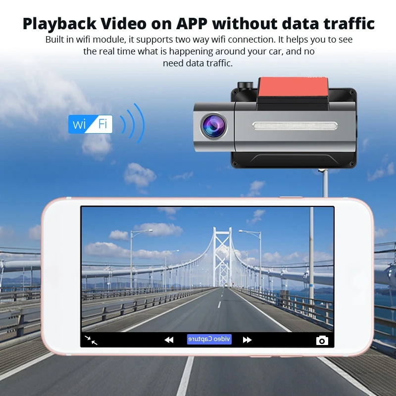 3 дюйма 1080P Hd Автомобильный видеорегистратор камера Android 5.0Gps рекордер Wifi двойной объектив видео Запись функция парковки мониторинг