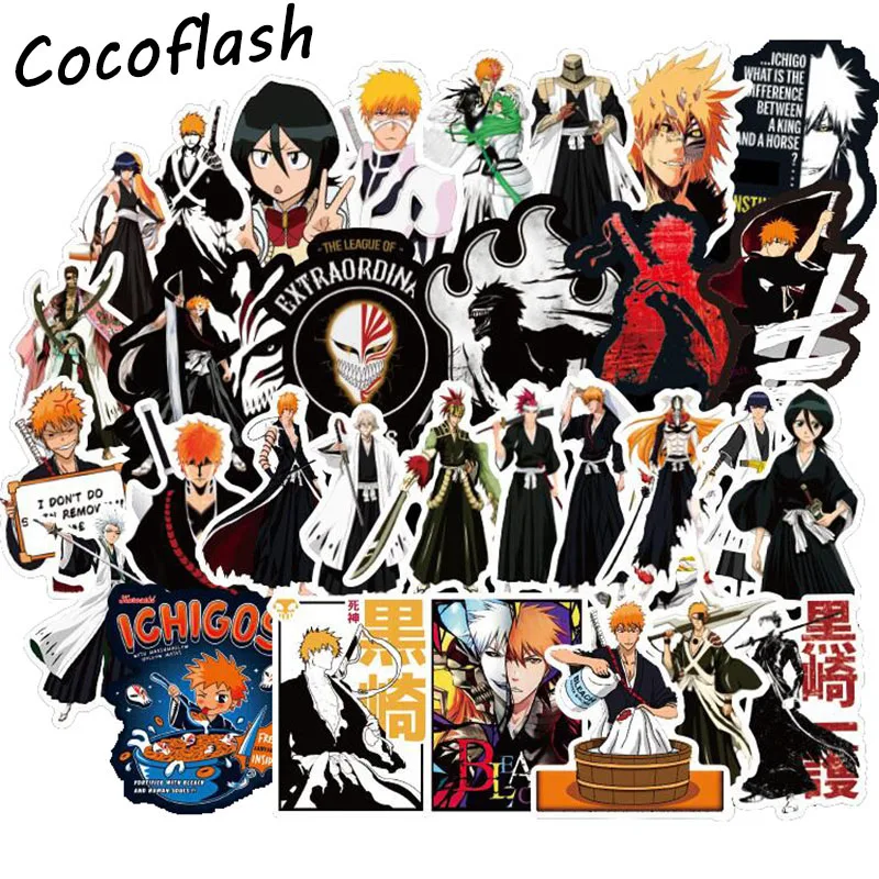 50pcs 2style Anime Stickers Bleach for Skateboard Motorcycle Luggage Phone Cool Funny Sticker Bomb JDM DIY Decals