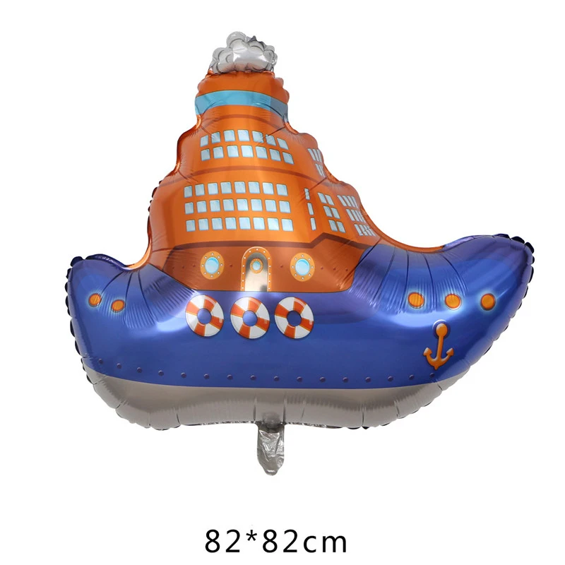 Алюминиевый воздушный шар в форме автомобиля, школьный автобус, поезд, танк, экскаватор, самолет, globos, детский подарок, вечерние воздушные шары для украшения на день рождения - Цвет: Ship